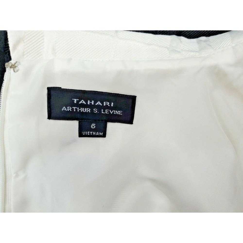 TAHARI BY ARTHUR LEVINE WOMENS SIZE 6 SLEEVELESS BLACK AND WHITE SHEATH DRESS - Picture 6 of 7